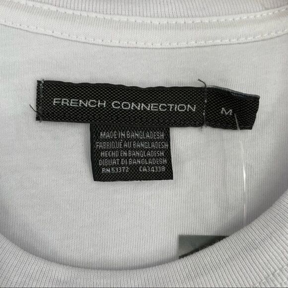 French Connection Embroidered Pixel Motorcycle TShirt NWT - Picture 5 of 12